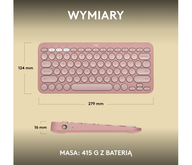 LOGITECH K380s Pebble Keys 2 różowy - 1172753 - zdjęcie 13